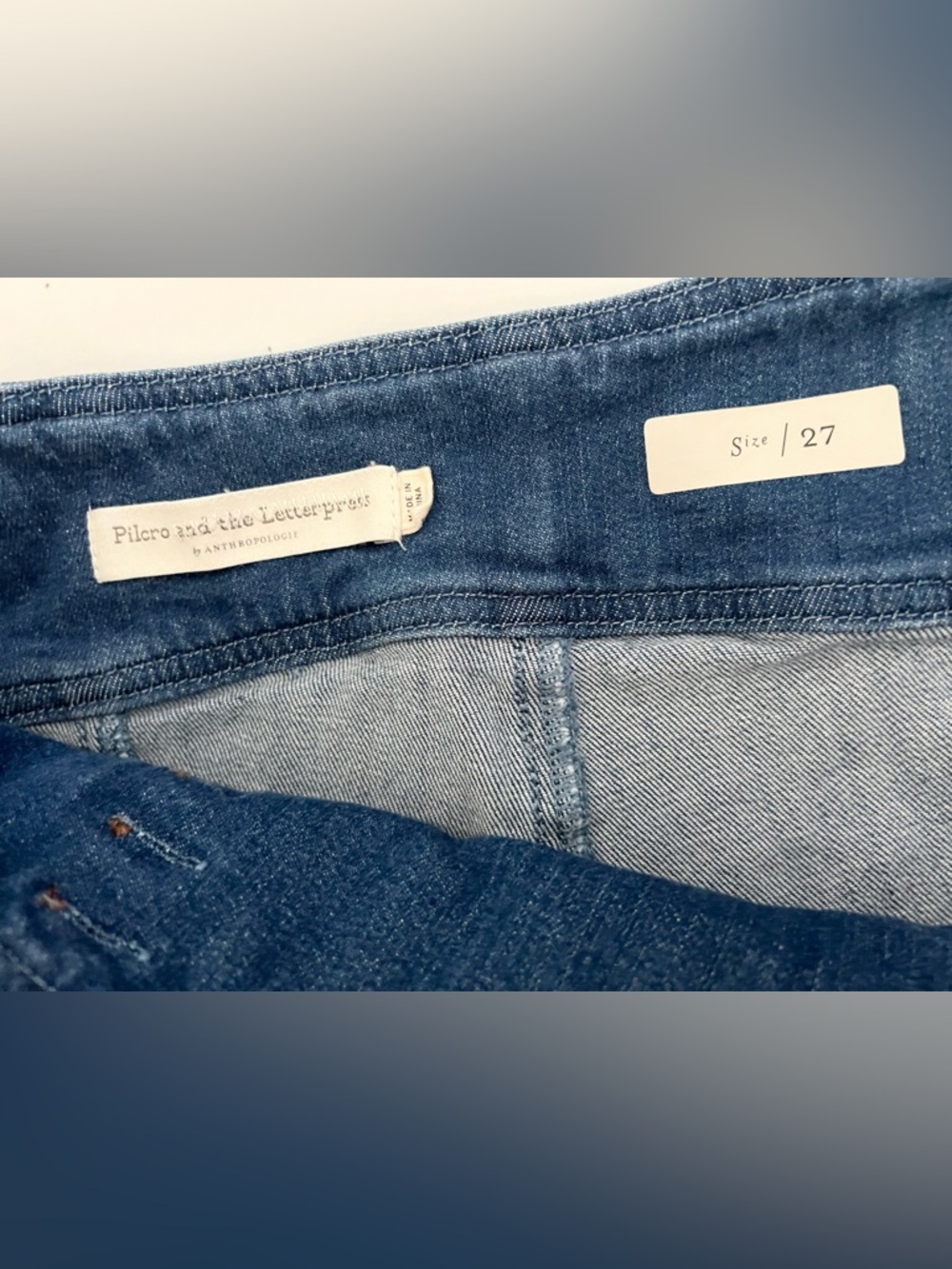 Anthropologie Pilcro & Letterpress High Rise Sailor Button Bell Flare Jeans 27 - Picture 4 of 9